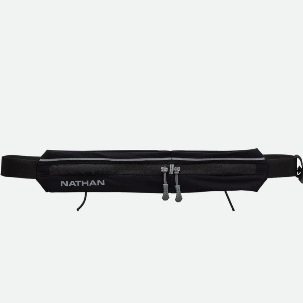 Nathan Mirage Plus Pack Adjustable Running Belt Black/Reflective Silver Marathon